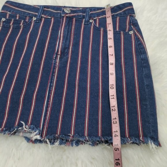 American Eagle 4th July Denim Festival Boho Y2k High Rise Mini Skirt 4 - Picture 5 of 9